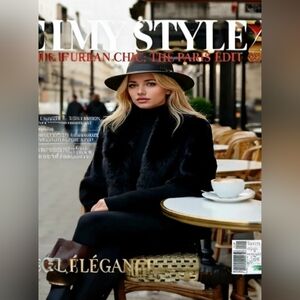 Elegant Black Faux Fur-Trimmed Cardigan